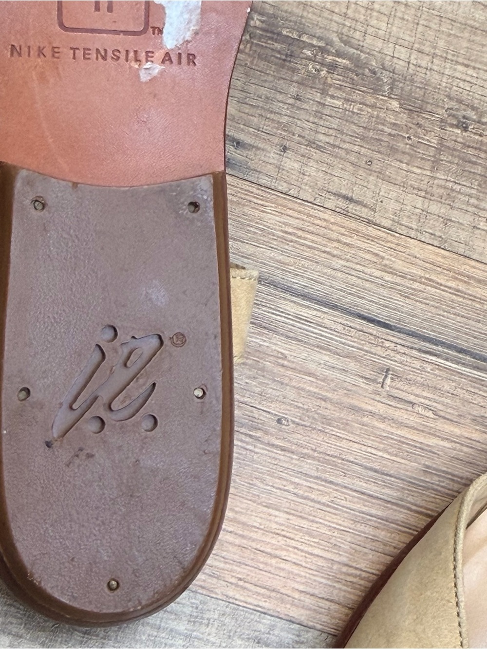 Nike Tensile Air Vintage 90's size 10 Suede Women's Beige Suede Slingback Flats - Picture 7 of 7